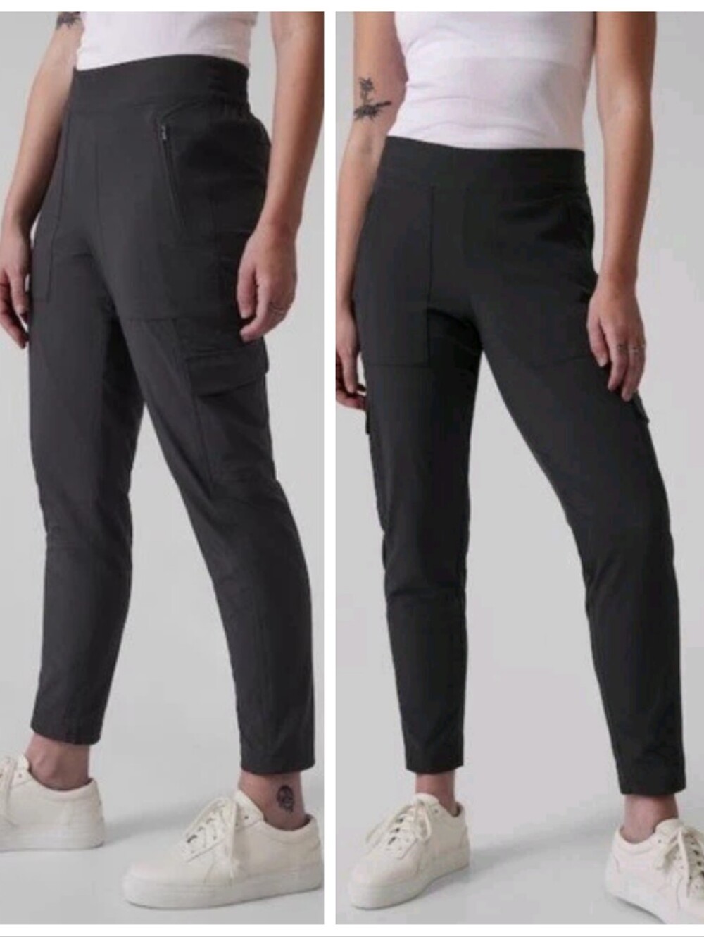 Athleta Chelsea Cargo Black Pants Women's 8 Athleisure Activewear Athletic